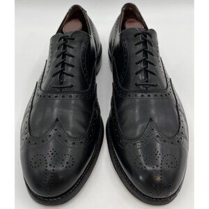Allen Edmonds Chester Men Size 9.5 D Black Leather Wing Tip Oxford Dress Shoes